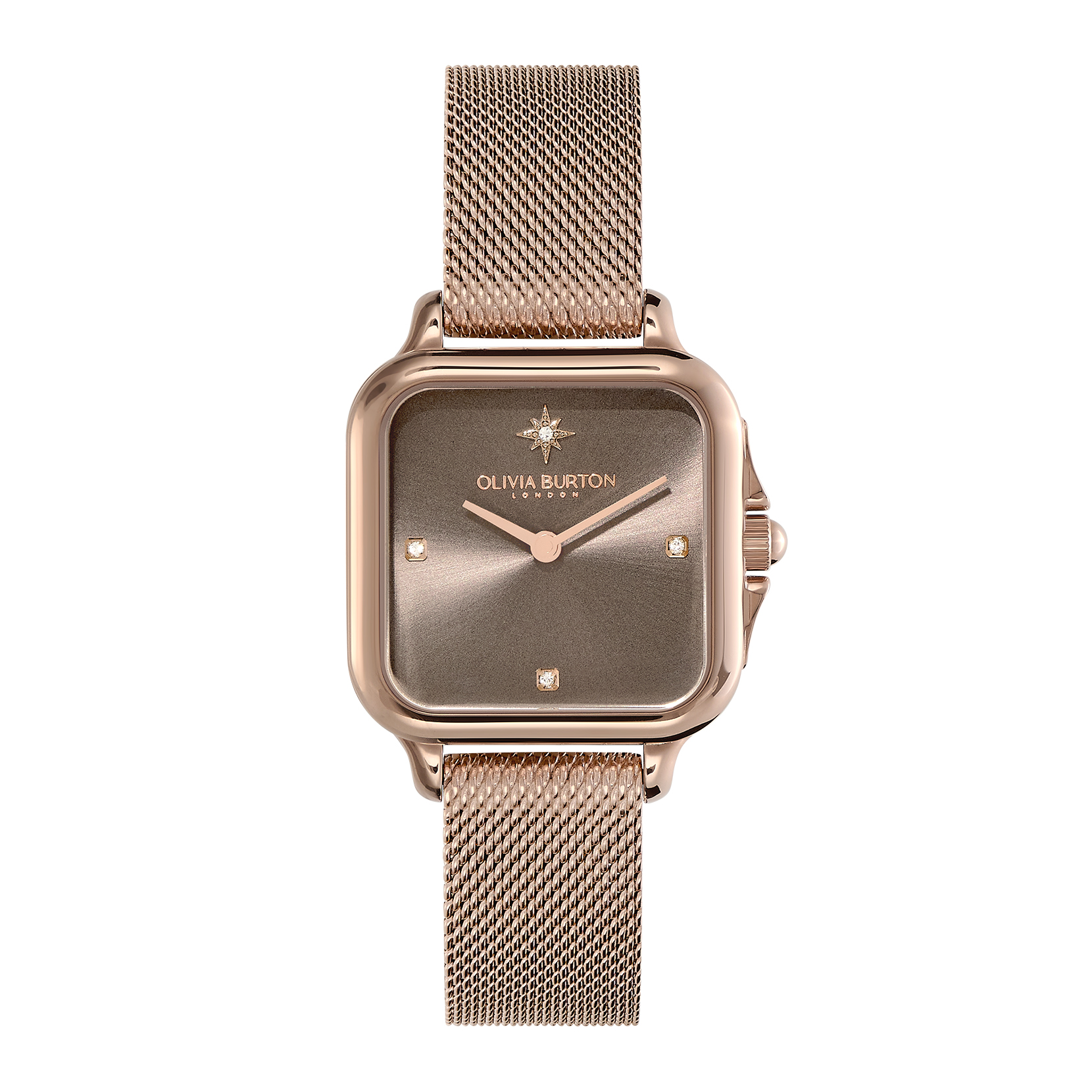 Classic 28mm Grosvenor Mushroom & Carnation Gold Mesh Watch 